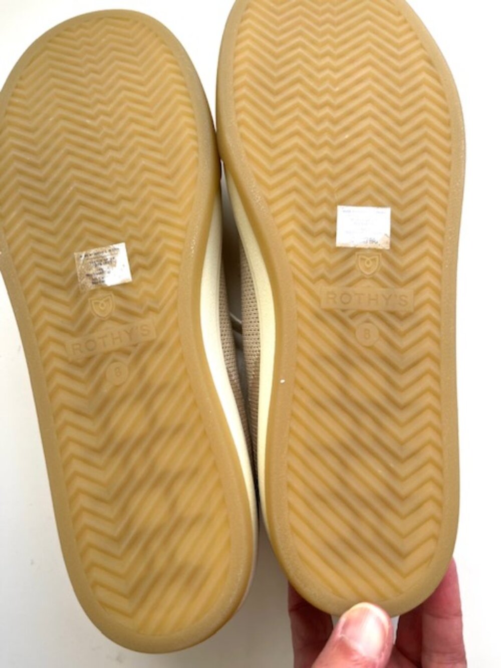 NWT Rothy's The Lace Up Sneakers in Biscuit | Women's Size 8 - Picture 8 of 8